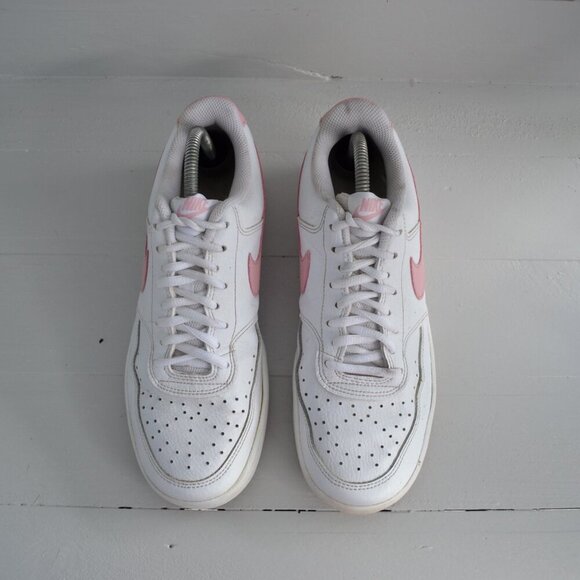 Nike Pink White Sneakers Women's 9 Court Vision Low Top Shoes CD5434-110 - Picture 2 of 10